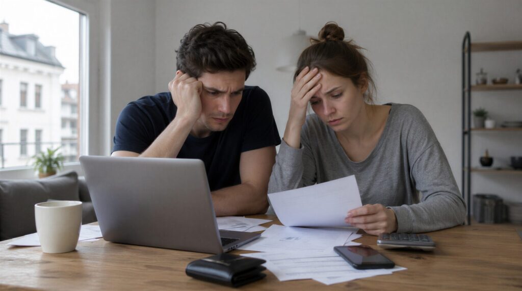 couple reviewing mortgage documents